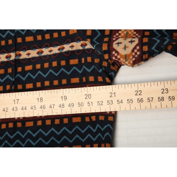 Roark Shirt Mens Medium Multicolor Aztec Corduroy Long Sleeve Button Front - Picture 7 of 10
